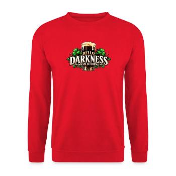 Dunkles Freund Bier Kleeblatt - Unisex Pullover - Rot - Vorne - Alina (178cm) & Michal (187cm)