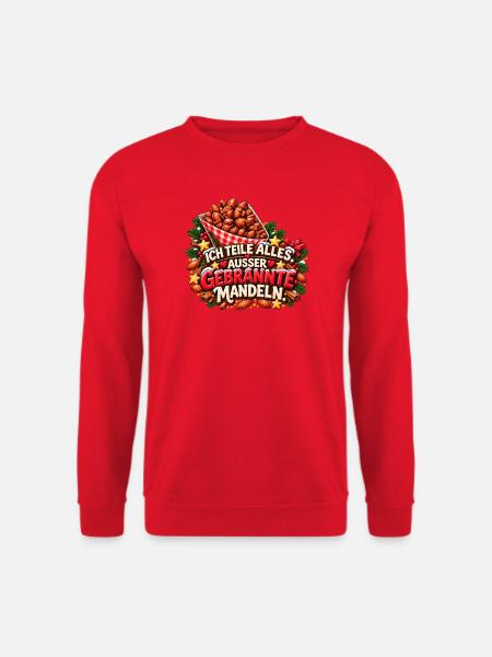 Ich teile alles außer gebrannte Mandeln - Unisex Pullover - Rot