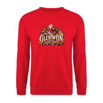 Glühwein Becher Festliches Wintermotiv - Unisex Pullover - Rot - Vorne - Alina (178cm) & Michal (187cm)