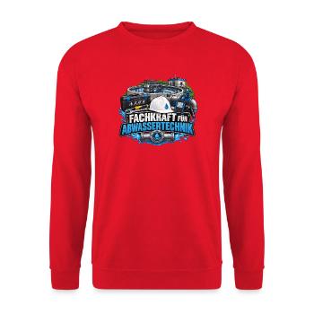 UMWELTTECHNOLOGIE ABWASSERTECHNIK - Unisex Pullover - Rot - Vorne - Alina (178cm) & Michal (187cm)