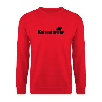 Katze  - Unisex Pullover - Rot - Vorne - Alina (178cm) & Michal (187cm)