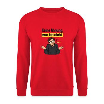 Keine Ahnung, war ich nicht - Unisex Pullover - Rot - Vorne - Alina (178cm) & Michal (187cm)