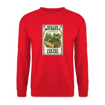 Nur ein Hochbeet – Für den Anfang | Vintage - Unisex Pullover - Rot - Vorne - Alina (178cm) & Michal (187cm)