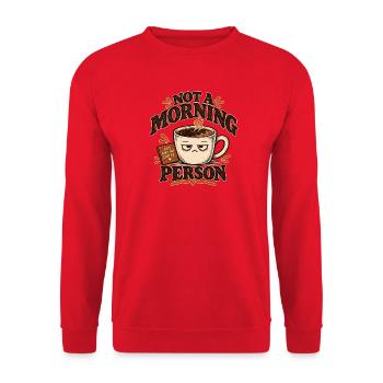 Kein Morgenmensch-Kaffee - Unisex Pullover - Rot - Vorne - Alina (178cm) & Michal (187cm)