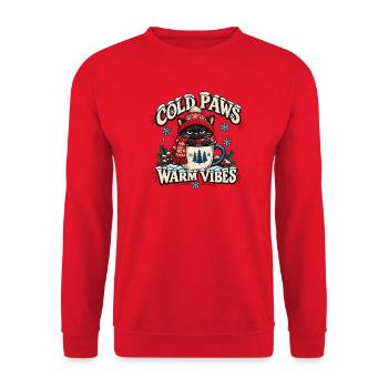 Kalte Pfoten Warme Vibes - Unisex Pullover - Rot - Vorne - Alina (178cm) & Michal (187cm)