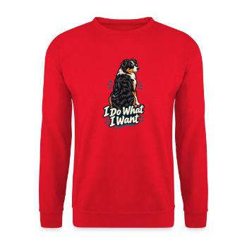 Ich mache, was ich will – Australian Shepherd Aussie Mom - Unisex Pullover - Rot - Vorne - Alina (178cm) & Michal (187cm)