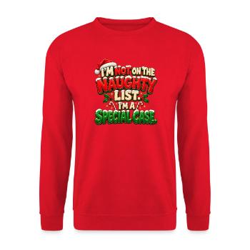 Sonderfall der Ungezogenen Liste - Unisex Pullover - Rot - Vorne - Alina (178cm) & Michal (187cm)