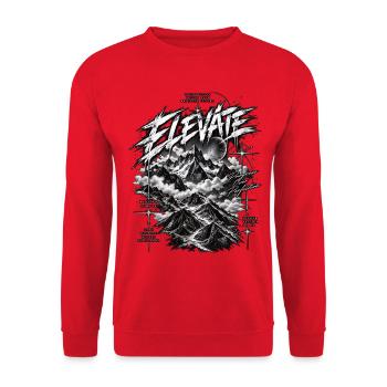 Elevate Gipfelkraft und Fortschritt - Unisex Pullover - Rot - Vorne - Alina (178cm) & Michal (187cm)