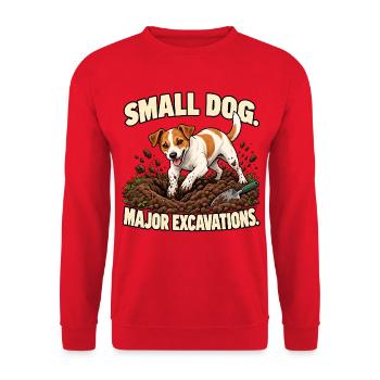 Jack Russell Ausgrabungen - Unisex Pullover - Rot - Vorne - Alina (178cm) & Michal (187cm)