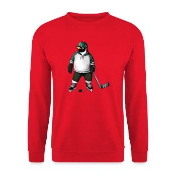 Hockey Pinguin - Unisex Pullover - Rot - Vorne - Alina (178cm) & Michal (187cm)