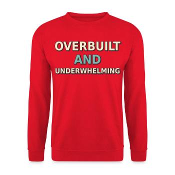 Überdimensioniert und enttäuschend - Unisex Pullover - Rot - Vorne - Alina (178cm) & Michal (187cm)