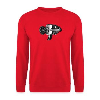 1200 Retro Filmkamera  - Unisex Pullover - Rot - Vorne - Alina (178cm) & Michal (187cm)