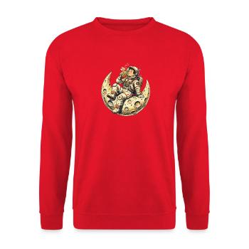 Lunar Astronaut Moon Lounge - Unisex Pullover - Rot - Vorne - Alina (178cm) & Michal (187cm)