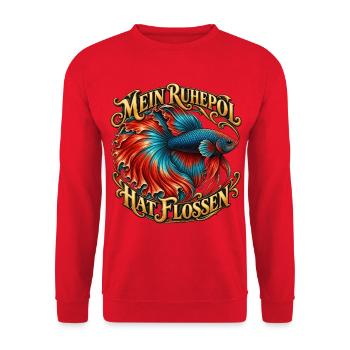 Bunter Betta mit Prunkflossen - Unisex Pullover - Rot - Vorne - Alina (178cm) & Michal (187cm)