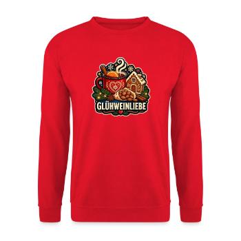 Glühwein Liebe Wintergenuss - Unisex Pullover - Rot - Vorne - Alina (178cm) & Michal (187cm)