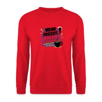 Mehr Freizeit Statt Feierabend - Unisex Pullover - Rot - Vorne - Alina (178cm) & Michal (187cm)