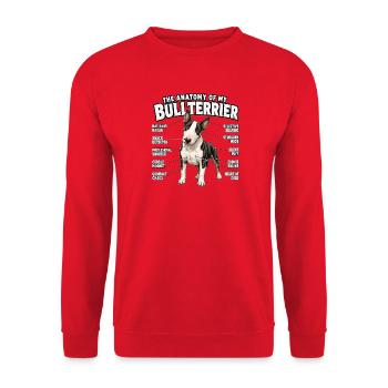 Lustige Bullterrier Besitzer Geschenke Bullterrier - Unisex Pullover - Rot - Vorne - Alina (178cm) & Michal (187cm)