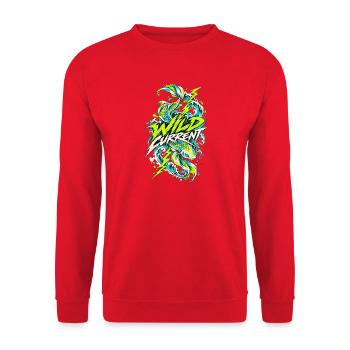 Wilder Current Drachenwelle - Unisex Pullover - Rot - Vorne - Alina (178cm) & Michal (187cm)