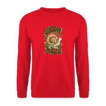 Grow At Your Pace - Unisex Pullover - Rot - Vorne - Alina (178cm) & Michal (187cm)