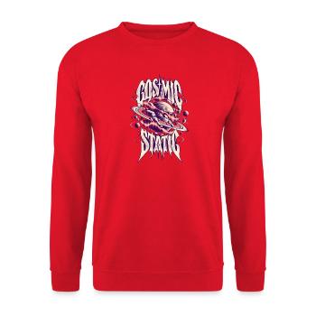 Kosmische Psychedelik Planet - Unisex Pullover - Rot - Vorne - Alina (178cm) & Michal (187cm)