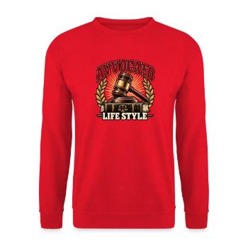 Lebensstil-Anwalt: Recht und Stolz - Unisex Pullover - Rot - Vorne - Alina (178cm) & Michal (187cm)