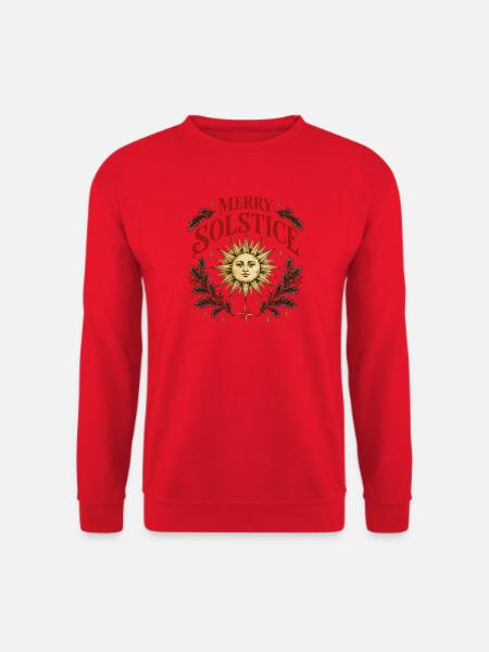 Fröhliche Sonnenwende Wintersonne Volksdesign - Unisex Pullover - Rot