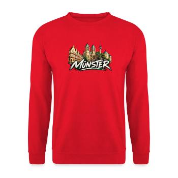 Münster Graffiti Monster - Unisex Pullover - Rot - Vorne - Alina (178cm) & Michal (187cm)