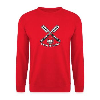 Born to bake - Unisex Pullover - Rot - Vorne - Alina (178cm) & Michal (187cm)