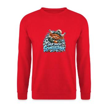 Der grummelige Highland - Unisex Pullover - Rot - Vorne - Alina (178cm) & Michal (187cm)