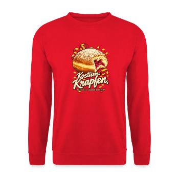 Kostüm Krapfen Fasching - Unisex Pullover - Rot - Vorne - Alina (178cm) & Michal (187cm)