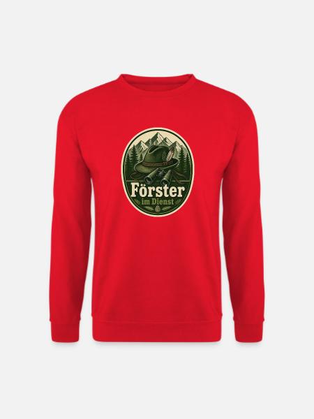 Förster im Dienst Kostüm Wald Verkleidung Fasching - Unisex Pullover - Rot