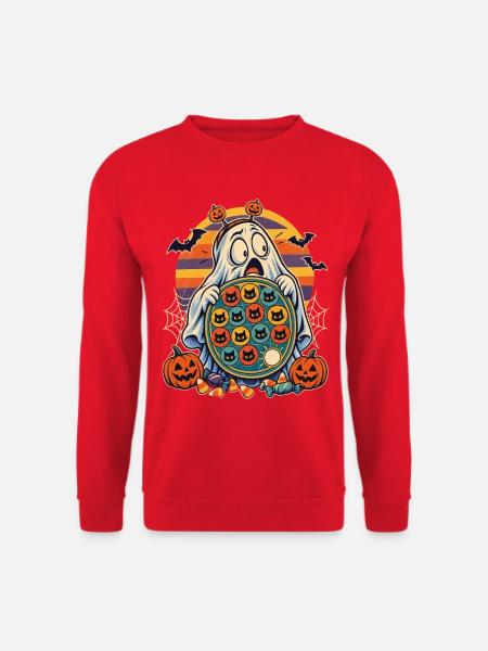 Halloween-Gespenst mit Token-Board-Panik - Unisex Pullover - Rot