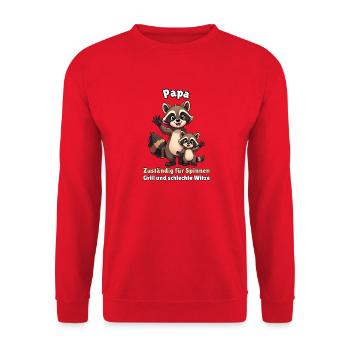 Papa - Unisex Pullover - Rot - Vorne - Alina (178cm) & Michal (187cm)