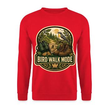 BIRD WALK MODE Wolken - Unisex Pullover - Rot - Vorne - Alina (178cm) & Michal (187cm)