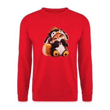 Königlicher KuschelFuchs - Unisex Pullover - Rot - Vorne - Alina (178cm) & Michal (187cm)