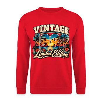 Vintage 1988 – Retro Sunset Jahrgang Design - Unisex Pullover - Rot - Vorne - Alina (178cm) & Michal (187cm)