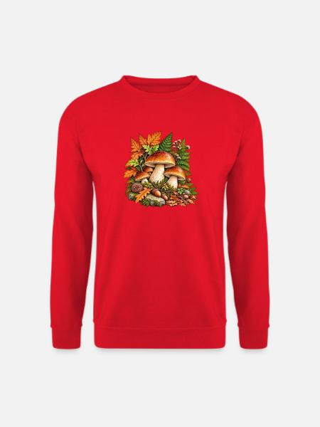 Herbstpilze im bunten Laub - Unisex Pullover - Rot