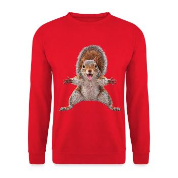 Eichhoernchen - Unisex Pullover - Rot - Vorne - Alina (178cm) & Michal (187cm)