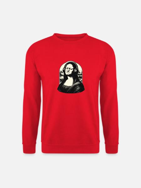 Kopfhörer Mona Lisa Remix - Unisex Pullover - Rot