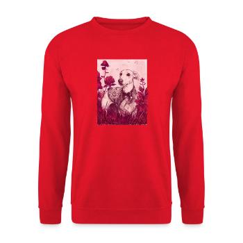 Feine Seele - Unisex Pullover - Rot - Vorne - Alina (178cm) & Michal (187cm)