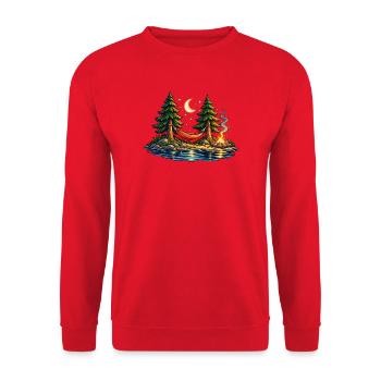 Moonlight Hammock – Auszeit unter Sternen - Unisex Pullover - Rot - Vorne - Alina (178cm) & Michal (187cm)