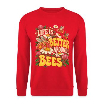 Bienen Bienenzüchter Imker Bienenzucht - Unisex Pullover - Rot - Vorne - Alina (178cm) & Michal (187cm)