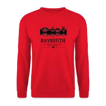 Bayreuth Skyline Silhouette - Unisex Pullover - Rot - Vorne - Alina (178cm) & Michal (187cm)