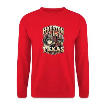 Texas Western Skyline Vintage - Unisex Pullover - Rot - Vorne - Alina (178cm) & Michal (187cm)