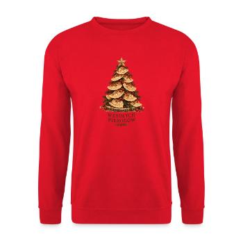 Wesołych Pierogów polnisches Weihnachtsbaumdesign - Unisex Pullover - Rot - Vorne - Alina (178cm) & Michal (187cm)