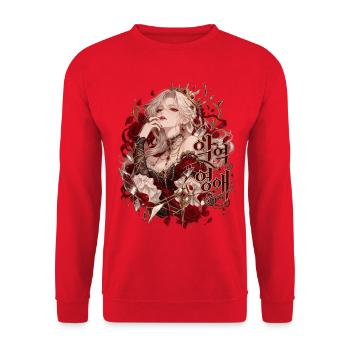 Rote Kronenroyale Eleganz - Unisex Pullover - Rot - Vorne - Alina (178cm) & Michal (187cm)