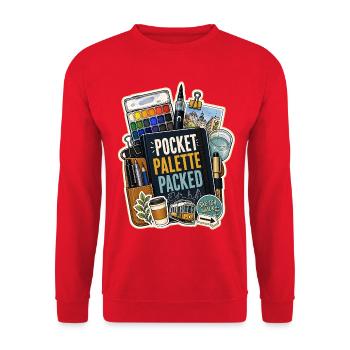 POCKET PALETTE PACKED - Unisex Pullover - Rot - Vorne - Alina (178cm) & Michal (187cm)