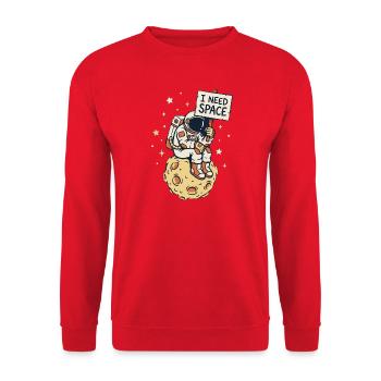 I need Space - Unisex Pullover - Rot - Vorne - Alina (178cm) & Michal (187cm)