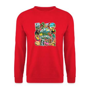 Kolumbien Reisesticker - Unisex Pullover - Rot - Vorne - Alina (178cm) & Michal (187cm)