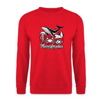 Meeresforscher Meerestiere  Kopieren - Unisex Pullover - Rot - Vorne - Alina (178cm) & Michal (187cm)